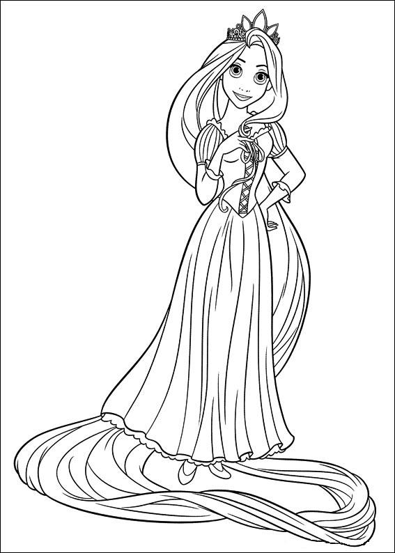 coloriage raiponce prend la pose